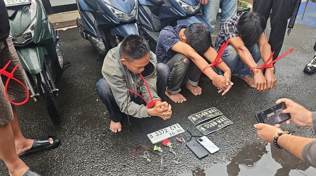 Sindikat Curanmor Dibongkar di Tangerang, Tiga Pelaku dan Penadah Dibekuk Polisi