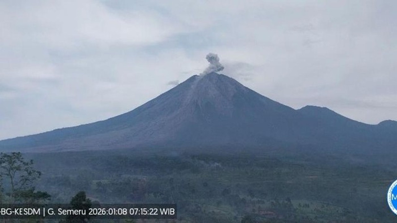 Gunung Semeru Kembali Meletus Empat Kali, Kolom Abu Capai 700 Meter Gunung Semeru Kembali Meletus Empat Kali, Kolom Abu Capai 700 Meter
