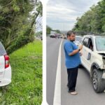 Dua Mobil Ringsek Akibat Senggolan di Tol Jagorawi KM 40 Arah Bogor
